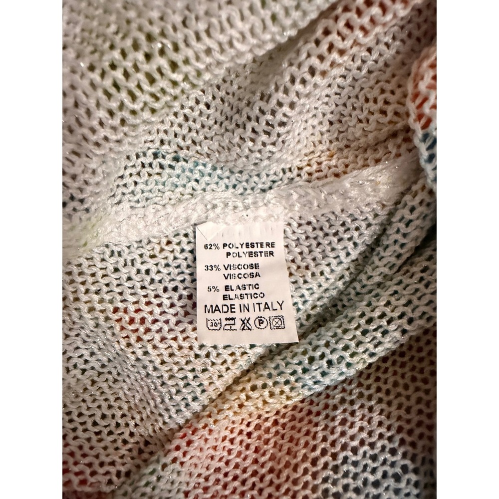Loowie Eco-Design Open Knit Sweate Airy Women OS Sun Rainbow Art To Wear Italy - Picture 7 of 7